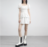 Webit Shirring Puff Dress