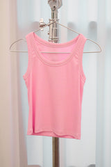 ベーシック リブ スリーブレス (Pink)