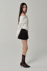 Sofie buckle pleats skirt, Black
