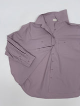 Creme Two-Pocket Cotton Over Fit Shirt