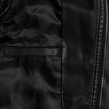 Curved leather jacket