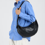 Split Half Moon Messenger Bag_Black