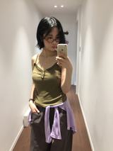 Otti frill button sleeveless top (3color)
