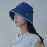 フレイドヘム ムーンバケットハット(Blue Denim)