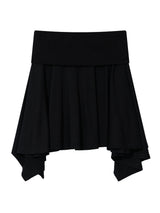 ソフトコントラスト フレアスカート(BLACK)