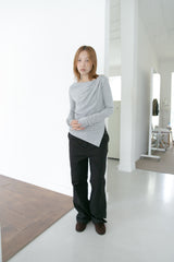 autumn button pocket bootcut pants(2colors)