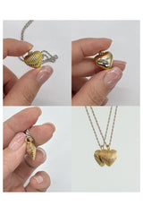 ハートシェルシルバー925 ネックレスナチュラルSV