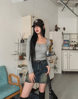 [U-BASIC] テナスクエアベーシック長袖Tシャツ (with cup)