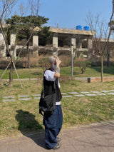 オーバーデニムカーゴバルーンパンツ　２色