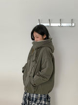 Felch Check Wool Quilted Bomber Padding Jumper