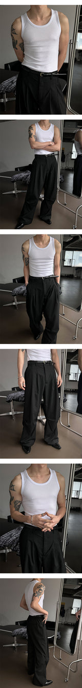 [MUSCLE FIT] ベーシックマッスルフィットスリーブレス(2color)