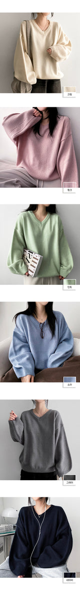 Ind boxy punching balloon V-knit