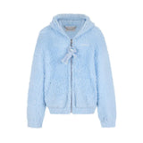 13DE MARZO Faux Mink Fur Zip Jacket