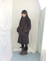 highneck puffy fur jacket