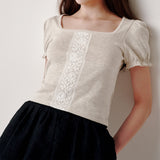 Lace Puff T-shirt (Grey)