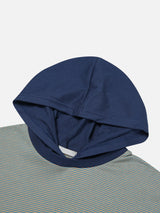 COMBI STRIPE HOOD TEE (3C)