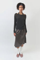 Halter Layered Long Sleeve / Charcoal