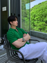 Jake Silket Hachi Half Zip-up Short Sleeve Knit