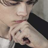 SVR-S618 AB6IX Jeon Woong wears silver Sliver 925 stone couple friendship silver ring