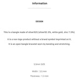 SV925-3.5mm シンプルノーンロゴバングル_シルバー