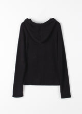WOOL BUTTON HOOD TEE