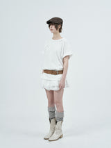 leo lace can-can skirt / white