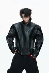 Crocodile Pattern Moto Jacket
