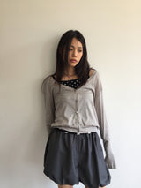 ボーンシルクVカーディガン (2color)