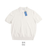 LMN ロイヤルクールリネン3ボタン半袖ニットウェア(11 colors)