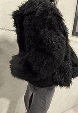 Chocolate Hairy Fur Jacket