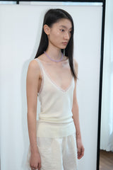 Lace Deep V-Knit (Ivory)
