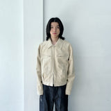 Zip Pocket Slightly Cropped Suede Jacket