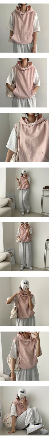 Token nylon string hood vest