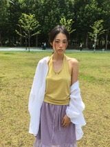 Veil silhouette sheer shirt (5color)