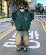 Oversized Two-Way Washed Puffer Jacket (6oz)
