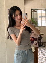Basic Mood Slim U-neck T-shirt (6color)