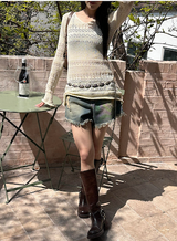 [S/S] パンチングニットワンピース
