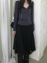chiffon midi skirt (2color)