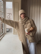 [wool20%] エリーボカシウェービングマフラー