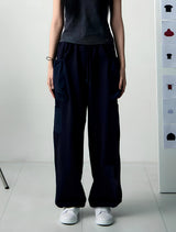[UPDRAFT]PATCH POCKET COTTON SWEAT PANTS NAVY for women