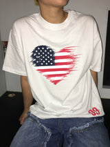 09 Flag Semi-Cropped Short Sleeve T-Shirt (4c)
