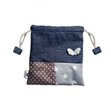 Denim patch angel pouch
