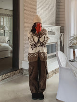 [wool20%] ケインピンタックスナップウールカーゴパンツ