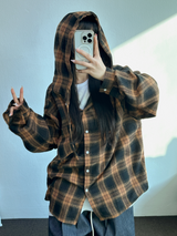 M-3XL✨オーバーフィットボクシーチェックスカート🖤🩶💙✨4カラー