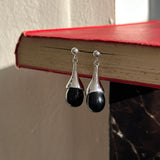 [925silver] Onyx drop earring