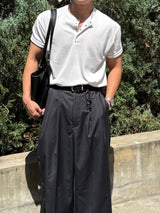 Dope two-tuck wide diagonal slacks