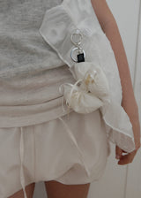 [jiwonywony x voor] Emboss Cotton Ribbon Keyring_White