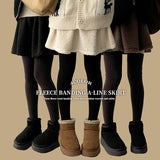 Newing Fleece Flared Miniskirt