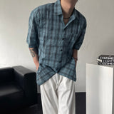 Day Aron Summer Pocket Short-Sleeved Checkered Shirt (3 colors)