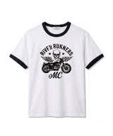 エッセンシャルスタンダード半袖リンガーTシャツ モーターサイクル ホワイト